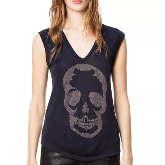 Zadig & Voltaire Tops - Zadig & Voltaire Brooklyn Skull Embellished Tee